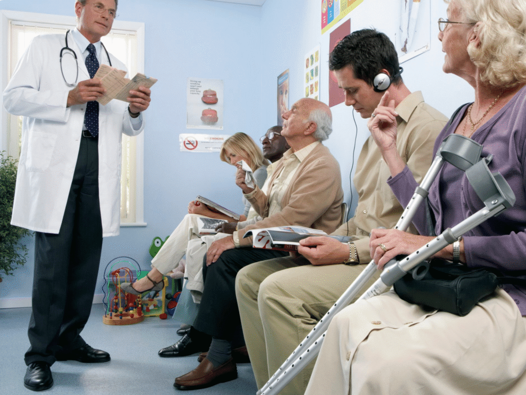 Doctor and patients